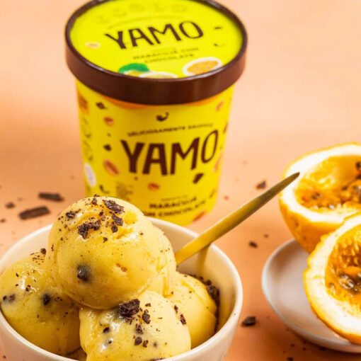 Sorvete de Maracujá com Chocolate YAMO Apresentação